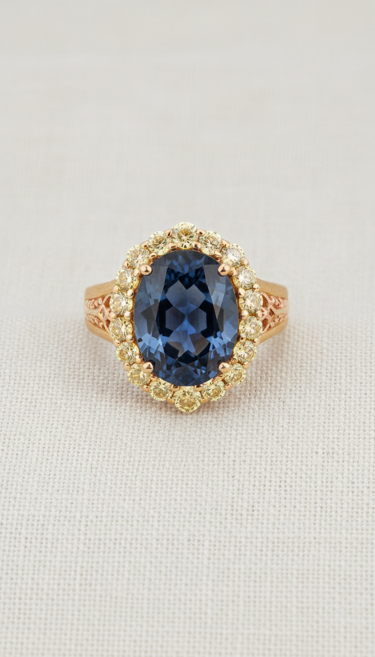 Indigo Sapphire Statement Ring