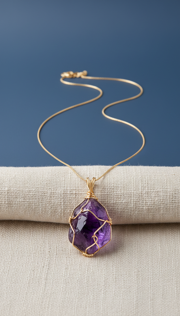 Violet Amethyst Pendant Necklace